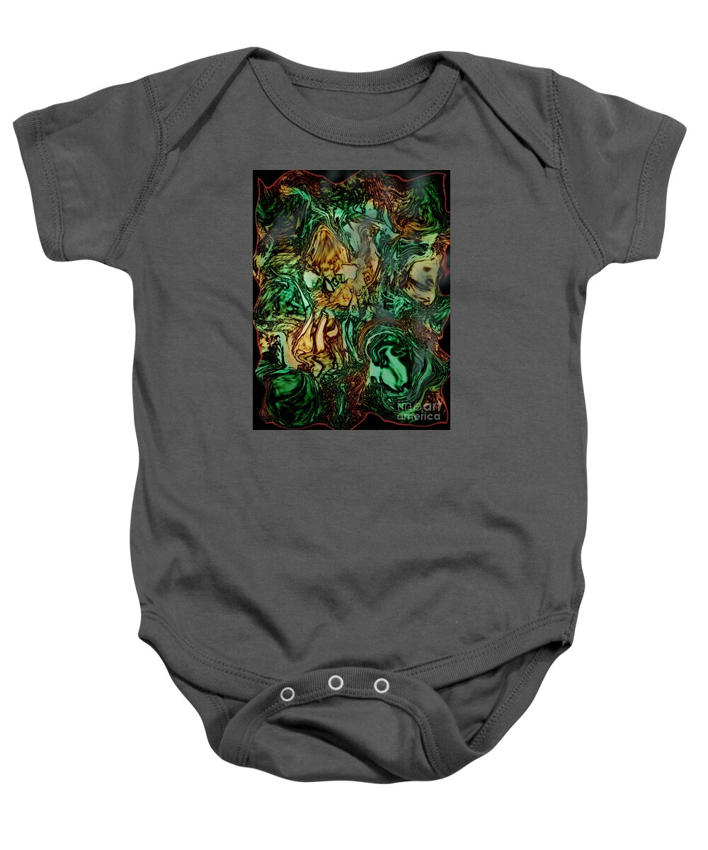 Abstract Baby Onesie featuring the digital art Patches by Rindi Rehs