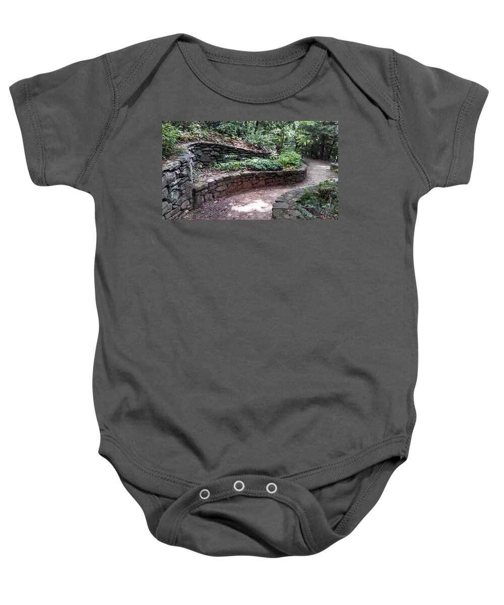 Path Baby Onesie featuring the photograph Path Takes A Turn by Allen Nice-Webb