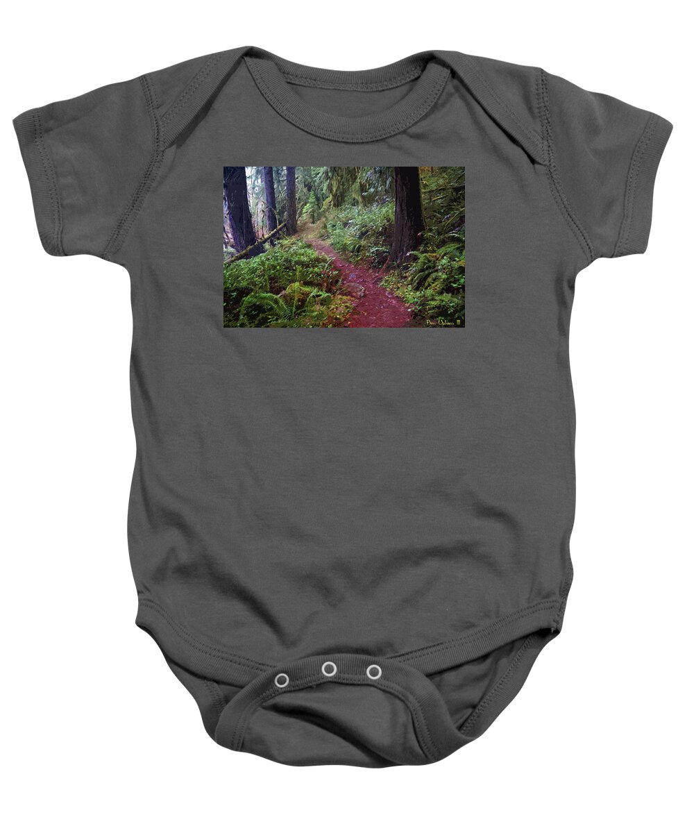 Forest Baby Onesie featuring the photograph Pathway Through A Forest in Oregon by Ben Upham III