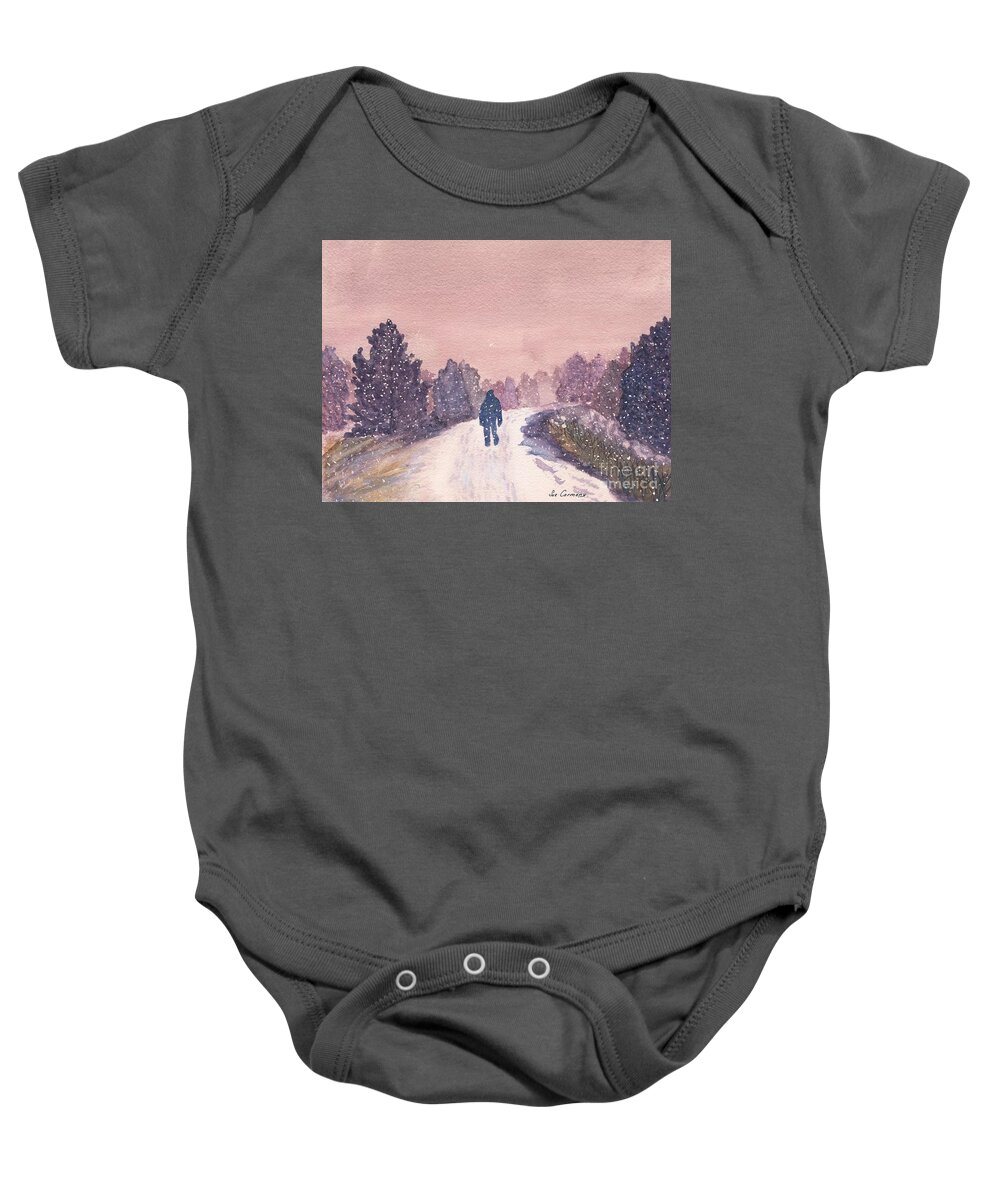 Colorado Baby Onesie featuring the painting Peaceful Walk by Sue Carmony