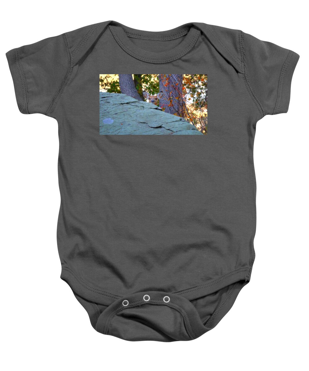  Baby Onesie featuring the photograph Peek A Boo by David Henningsen