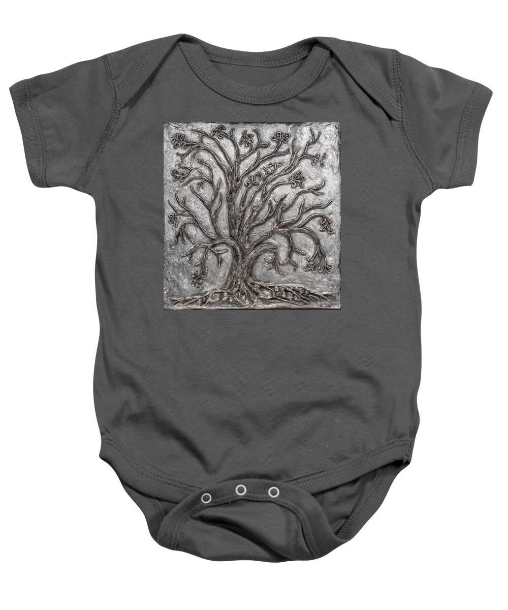 Metal Baby Onesie featuring the sculpture Perseverance by Sheila Johns