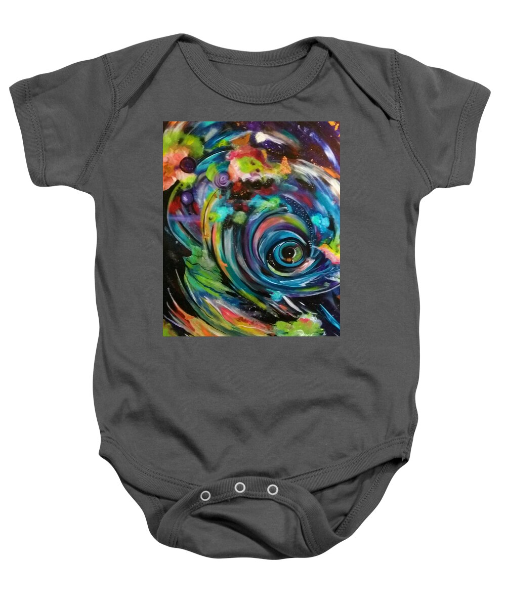 Universe Baby Onesie featuring the painting Perspective by Tracy Mcdurmon