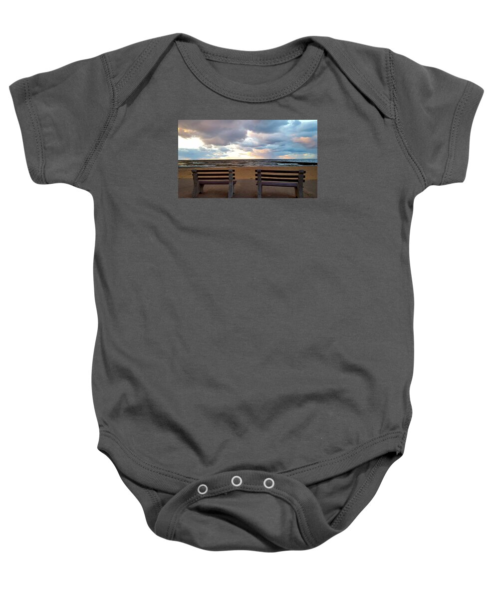Lake Ontario Baby Onesie featuring the photograph Perspectives, Looking Forward, Looking Back by Dani McEvoy