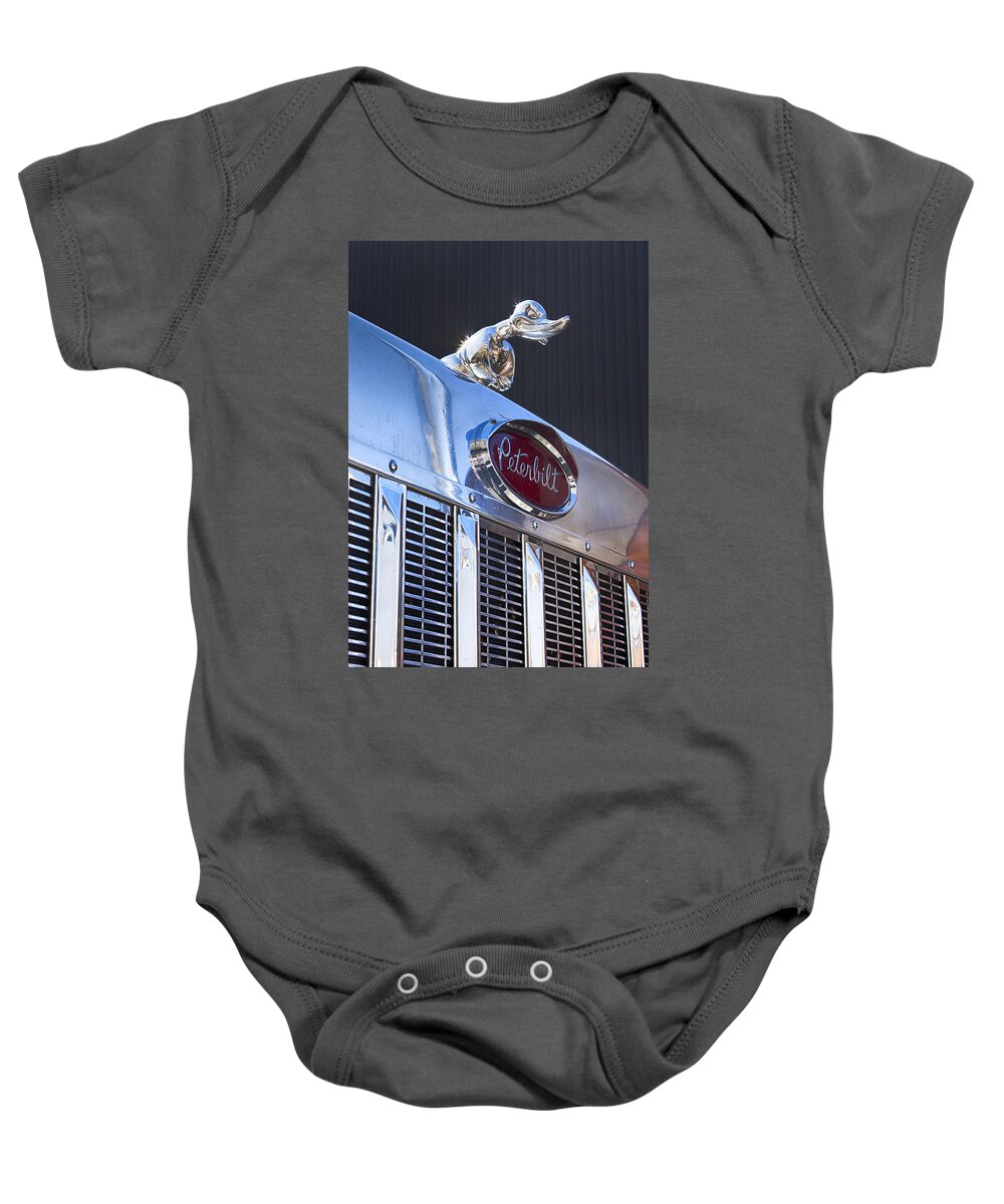 Peterbilt Baby Onesie featuring the photograph Peterbilt Angry Duck by Theresa Tahara