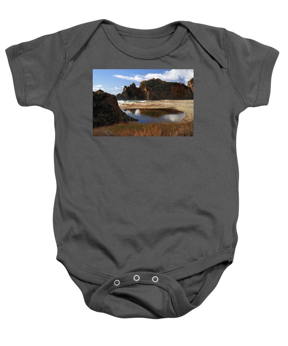 Pfeiffer Baby Onesie featuring the photograph Pfeiffer beach landscape in Big Sur by Pierre Leclerc Photography