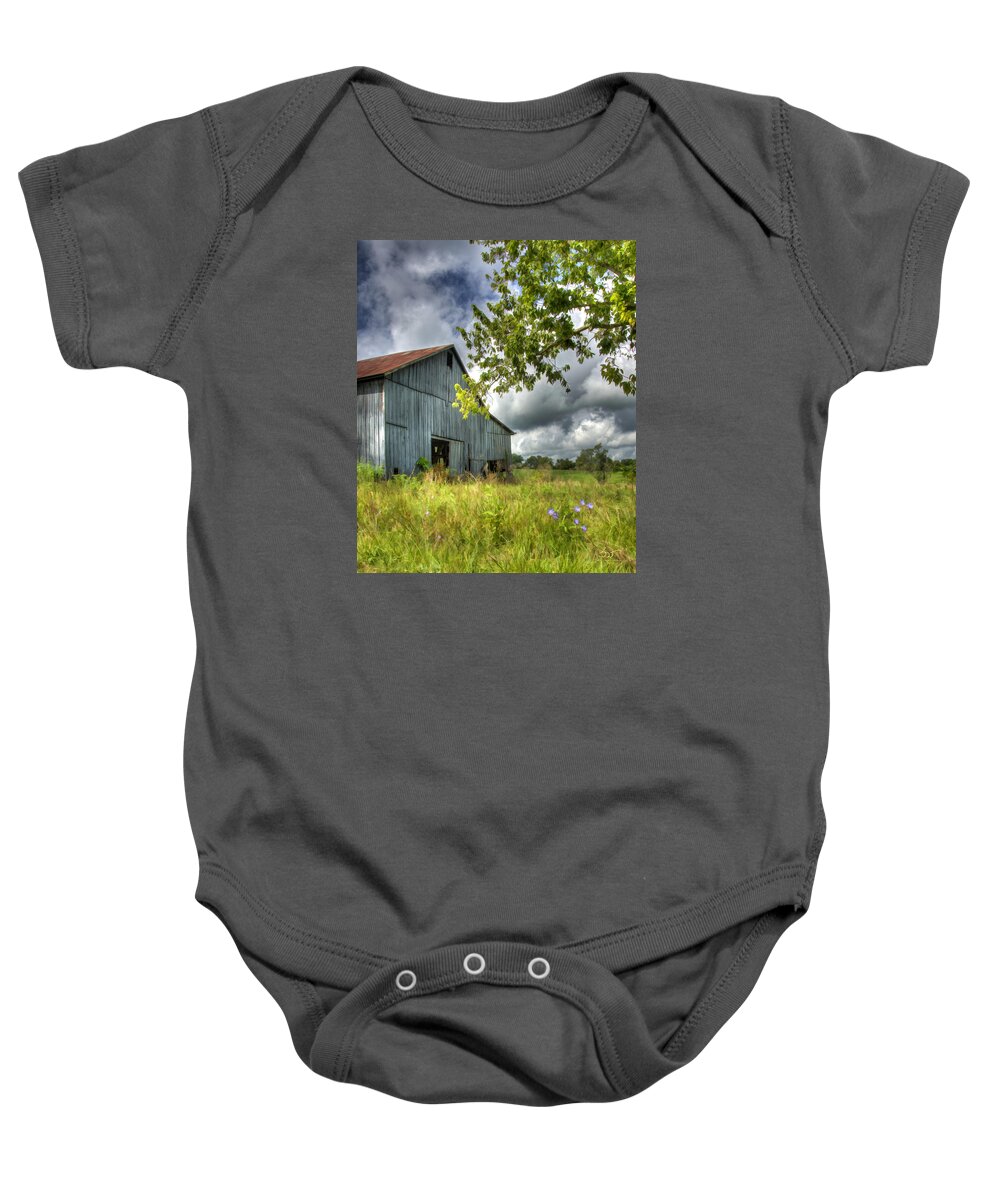 Landscape Baby Onesie featuring the photograph Phillip's Barn #2 by Sam Davis Johnson