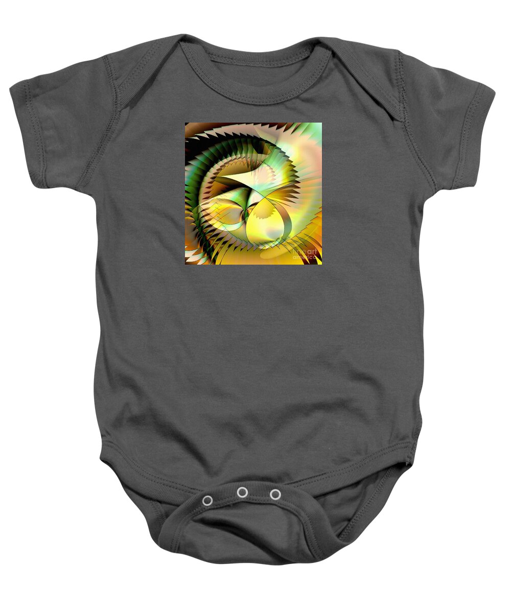 Owl Baby Onesie featuring the digital art Picasso owl takes flight by Greg Moores