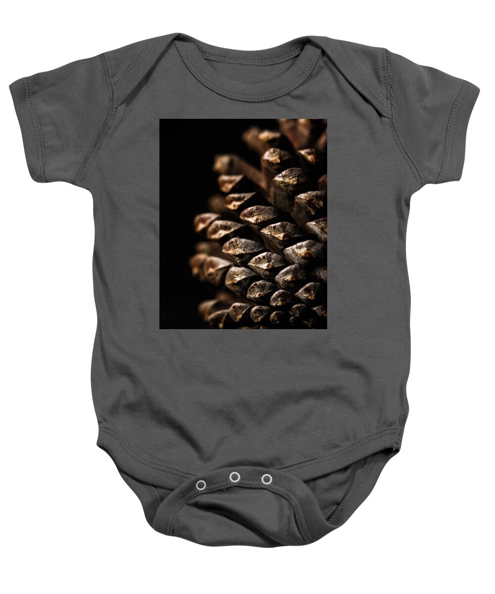 Tree Baby Onesie featuring the photograph Pine Cone by Hyuntae Kim