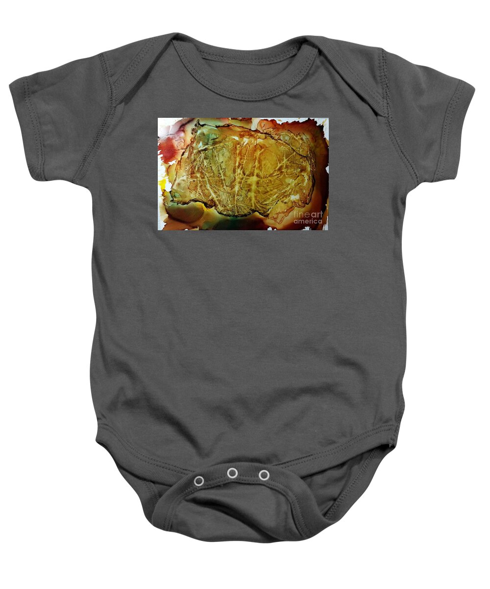 Alcohol Baby Onesie featuring the painting Pine Trees by Terri Mills
