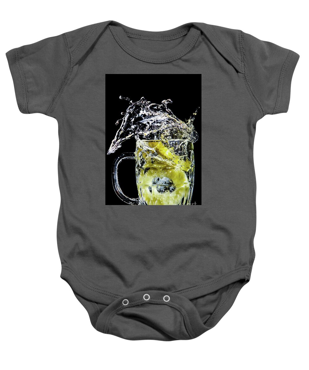 Artistic Baby Onesie featuring the photograph Pineapple Splash by Ray Shiu
