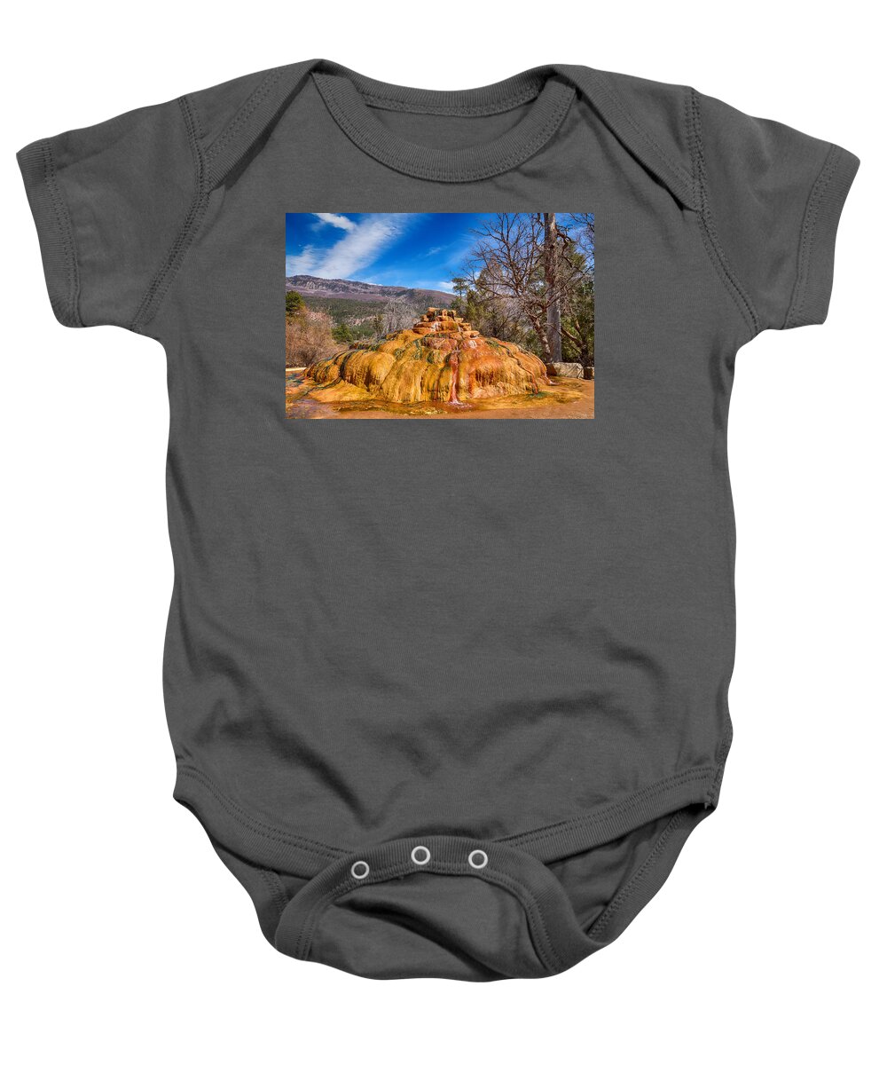 Pinkerton Hot Spring Baby Onesie featuring the photograph Pinkerton Hot Spring Formation by James BO Insogna