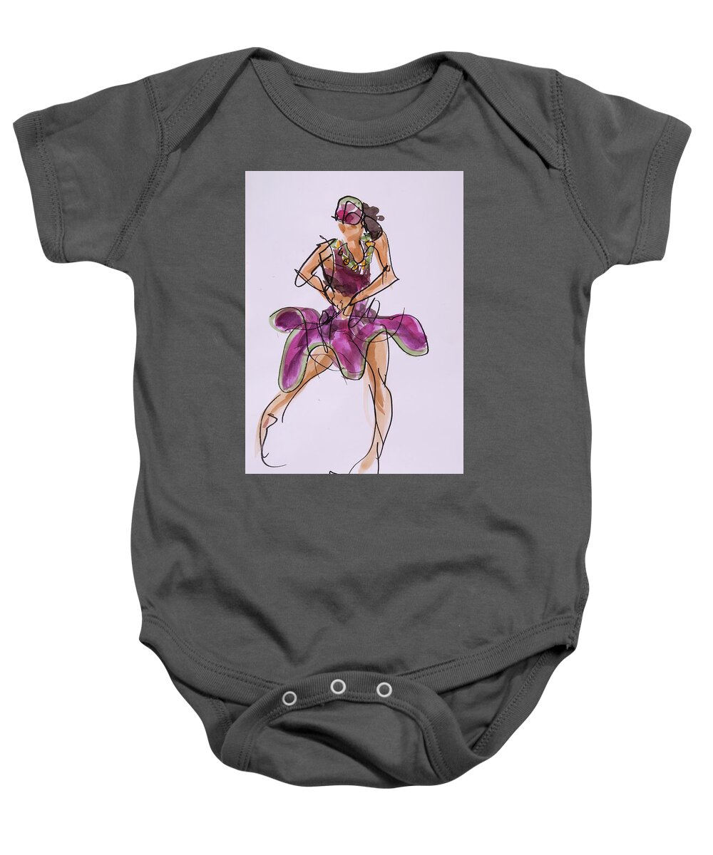 Shepherdesses Baby Onesie featuring the drawing Pirates dance at their capture by Peregrine Roskilly