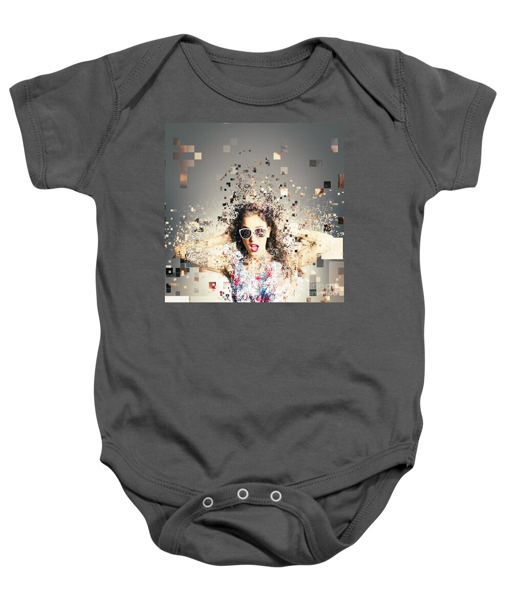 Pixel Baby Onesie featuring the photograph Pixel pinup in 3D printing download by Jorgo Photography