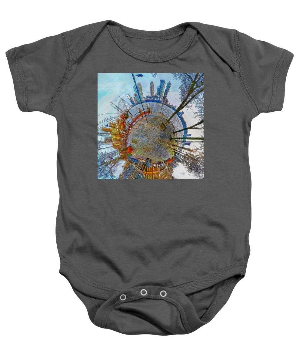 Panorama Baby Onesie featuring the photograph Planet Rotterdam by Frans Blok