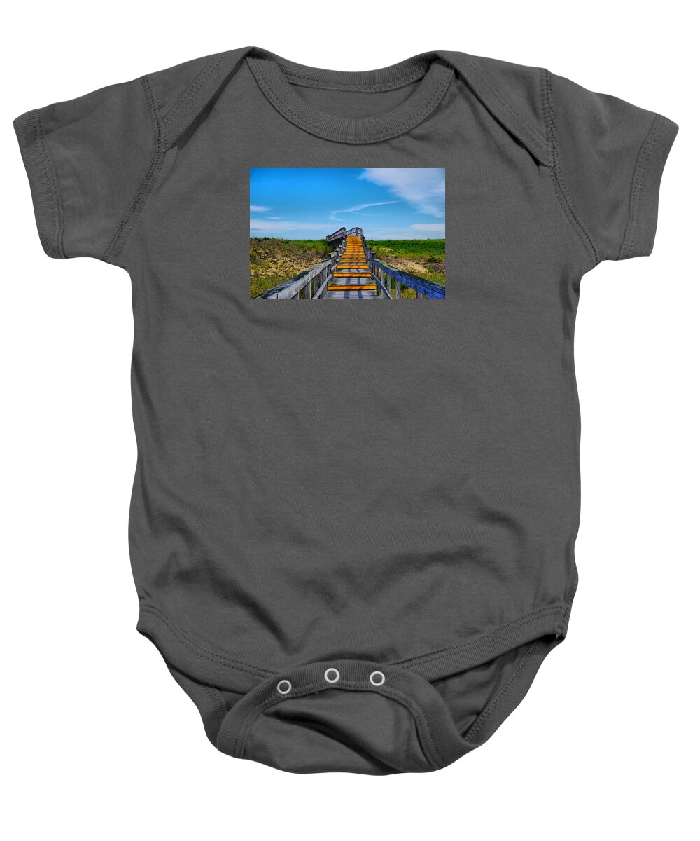Cost Baby Onesie featuring the photograph Plum Island coast by Lilia S