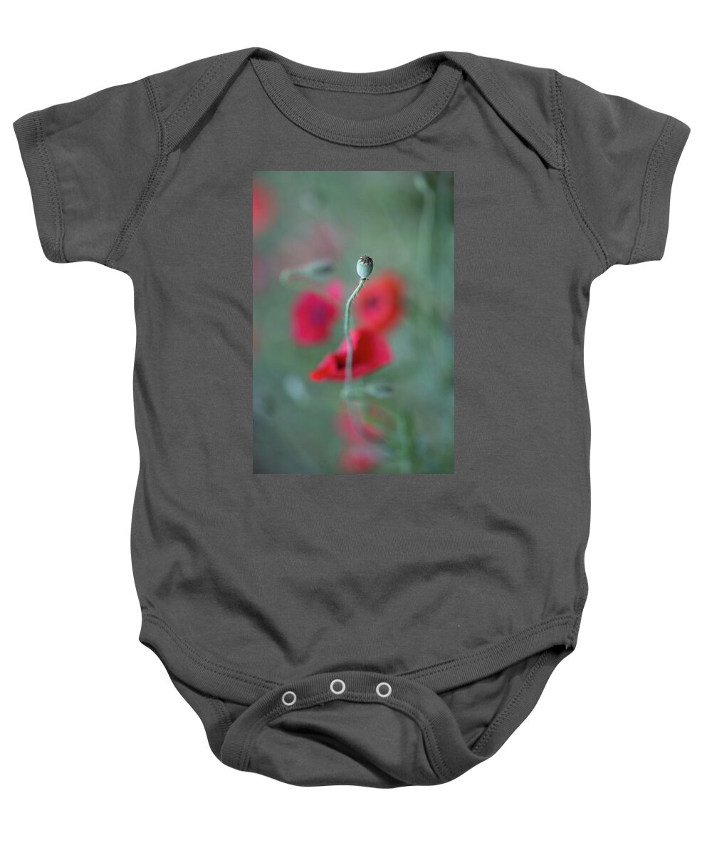 Bud Baby Onesie featuring the photograph Poppy, the cycle by Jakub Sisak