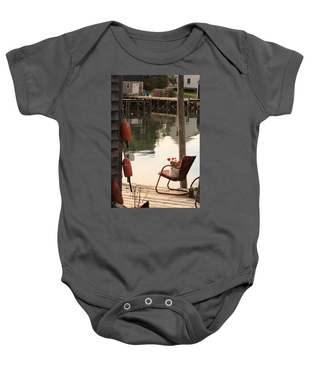 Seascape Baby Onesie featuring the photograph Port Clyde Life by Doug Mills