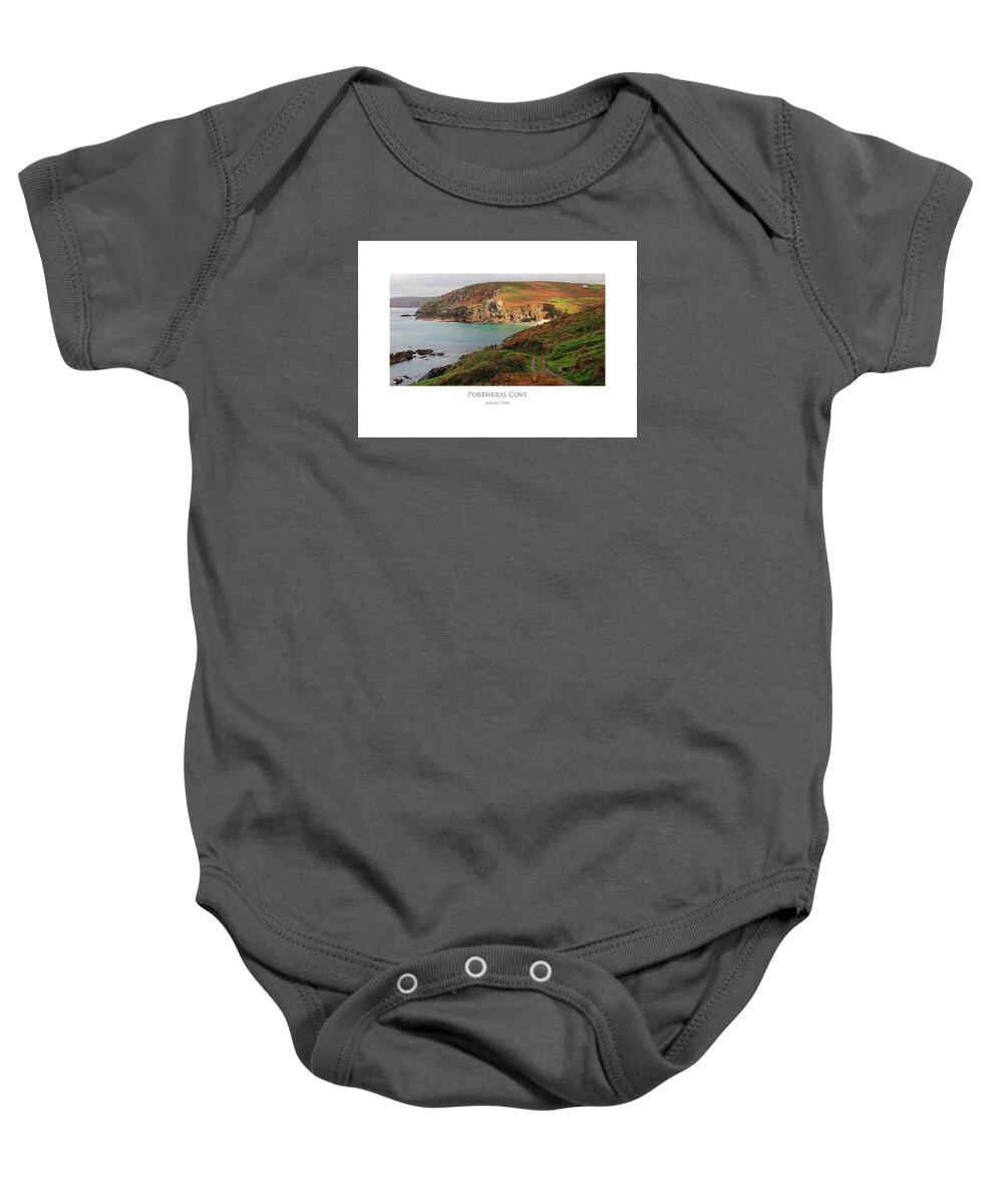 Cornwall Baby Onesie featuring the digital art Portheras Cove by Julian Perry