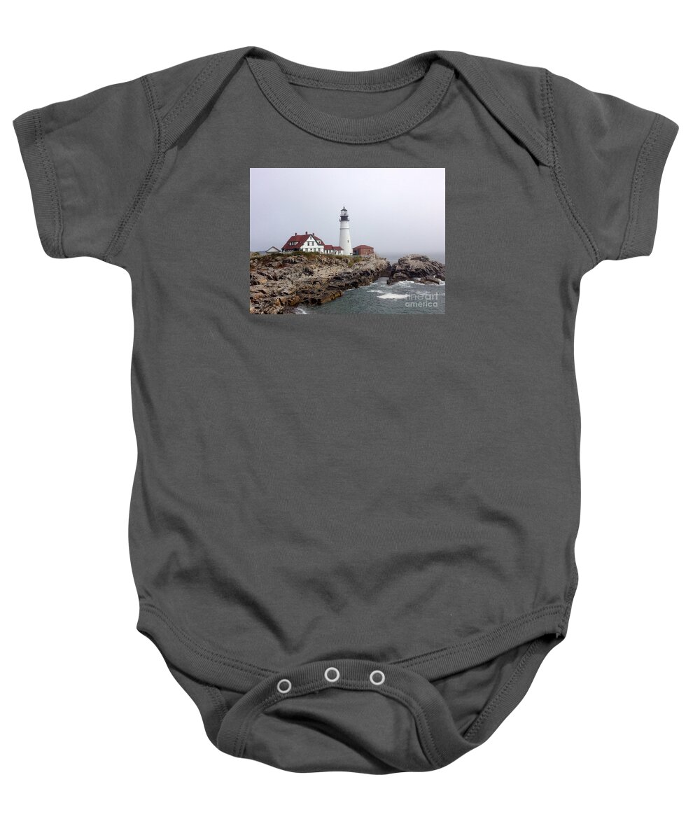 Lighthouse Baby Onesie featuring the photograph Portland Head Light by Barbara Von Pagel