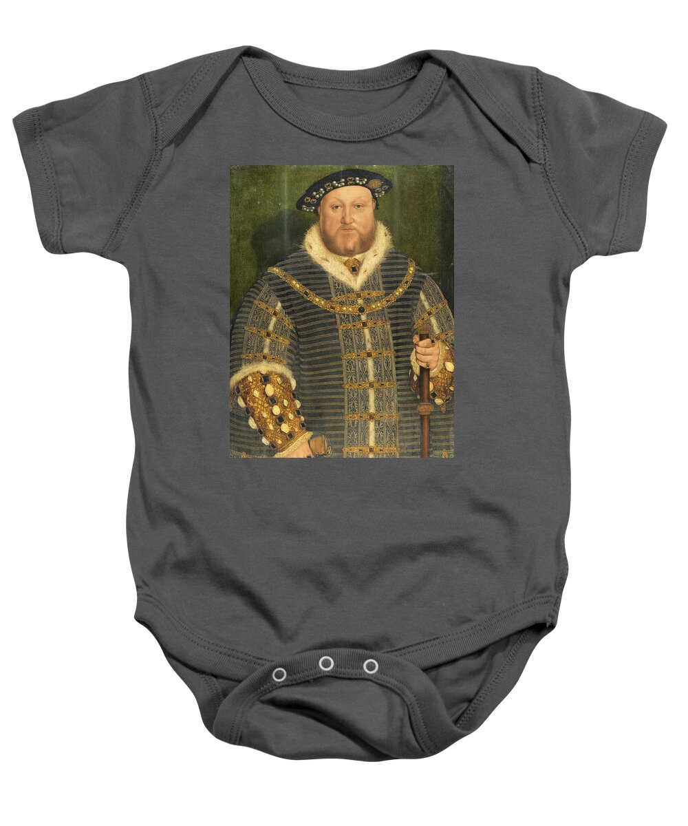 Workshop Of Hans Holbein The Younger Baby Onesie featuring the painting Portrait of King Henry VIII by Workshop of Hans Holbein the Younger