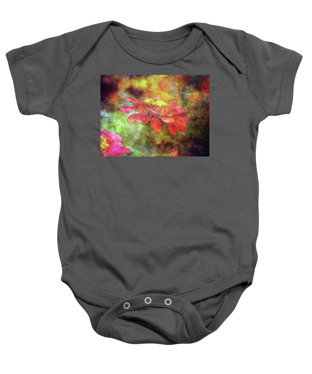 Red Zinnia Baby Onesie featuring the photograph Presence 1294 IDP_2 by Steven Ward
