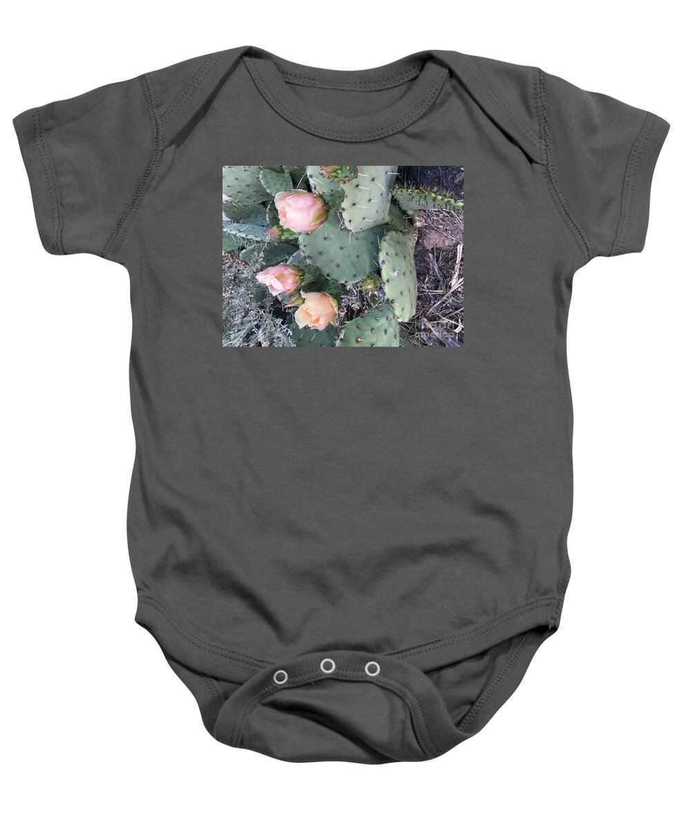 Cactus Prickly Pear Flower Baby Onesie featuring the photograph Prickly Pear by Erika Jean Chamberlin