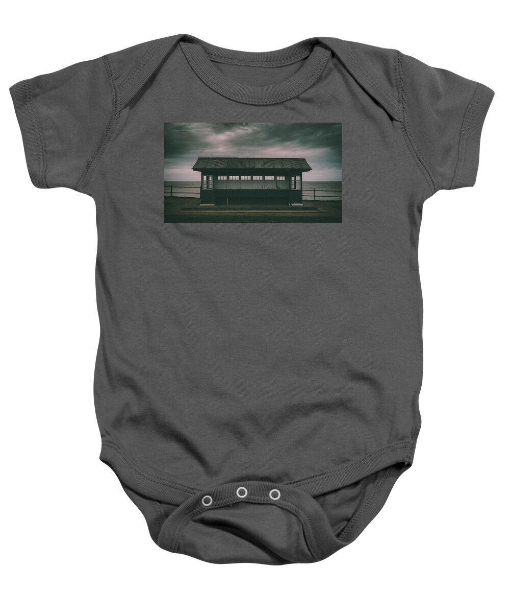 Cliff Baby Onesie featuring the photograph Promenade Shelter by James Billings
