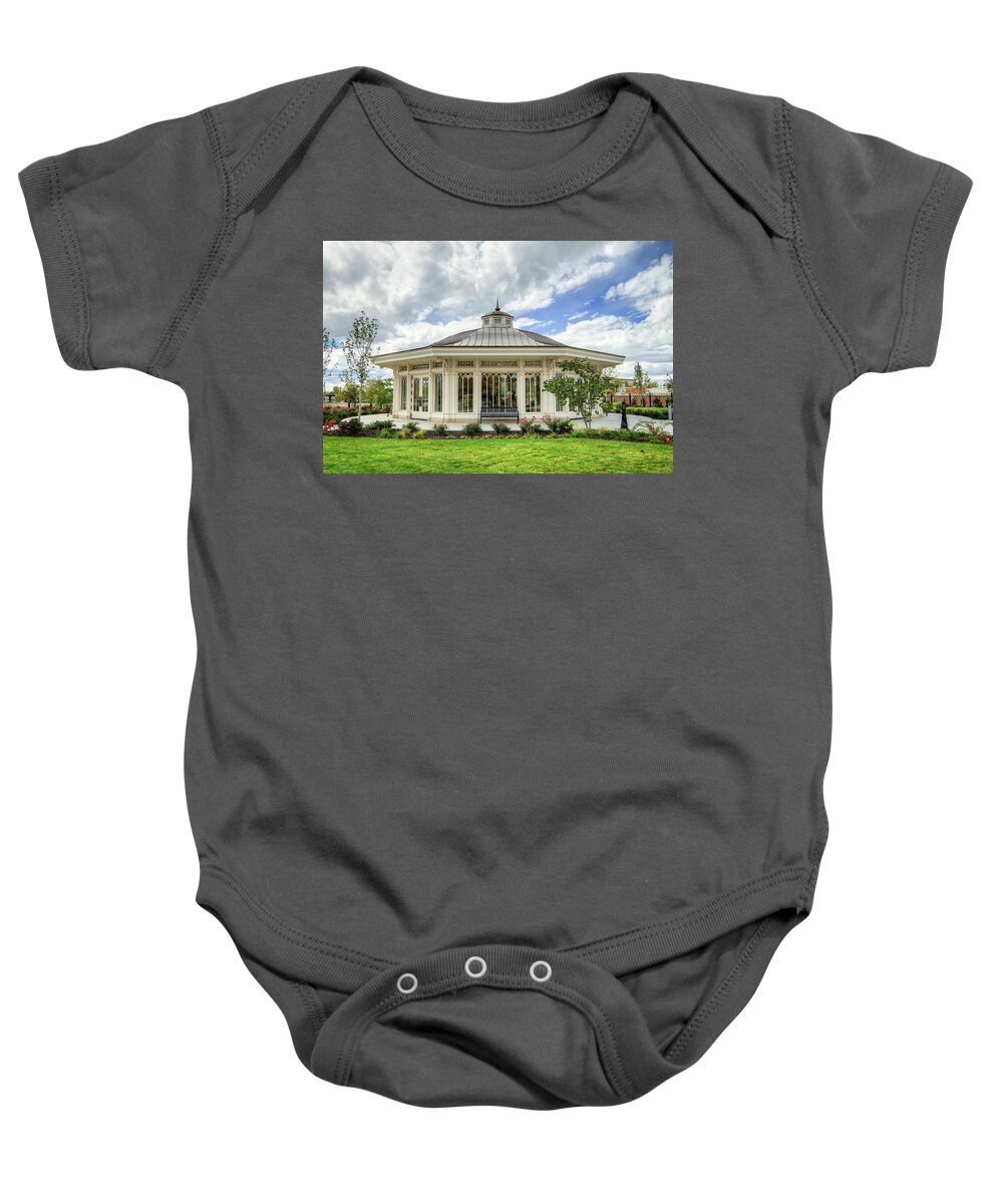 Lds Baby Onesie featuring the photograph Provo City Center Temple by Brett Engle