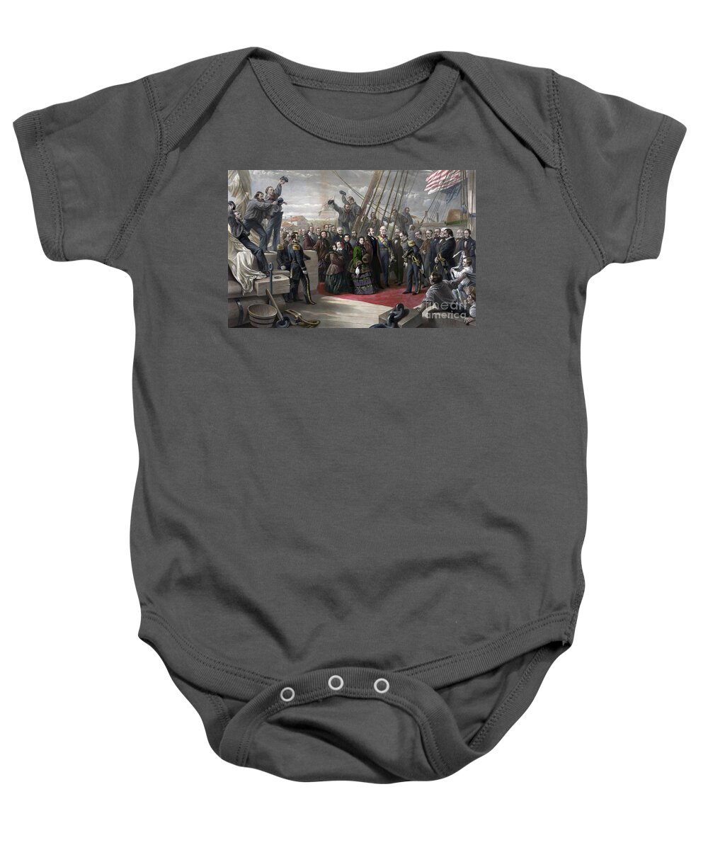 Government Baby Onesie featuring the photograph Queen Victoria Visits Hms Resolute, 1856 by Science Source
