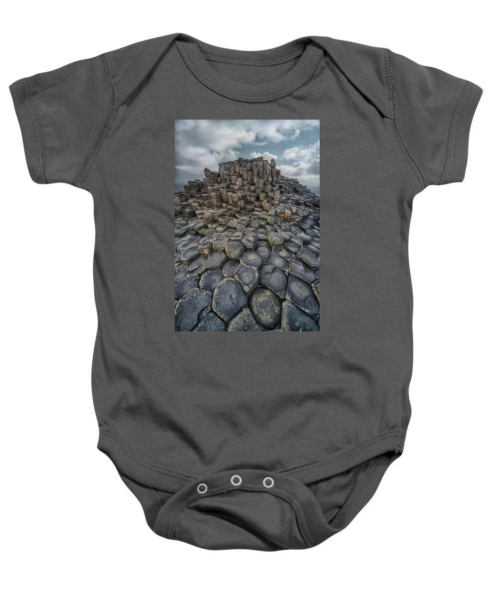Giant Causeway Baby Onesie featuring the photograph Quiet morning Giant's Causeway by Jaroslaw Blaminsky