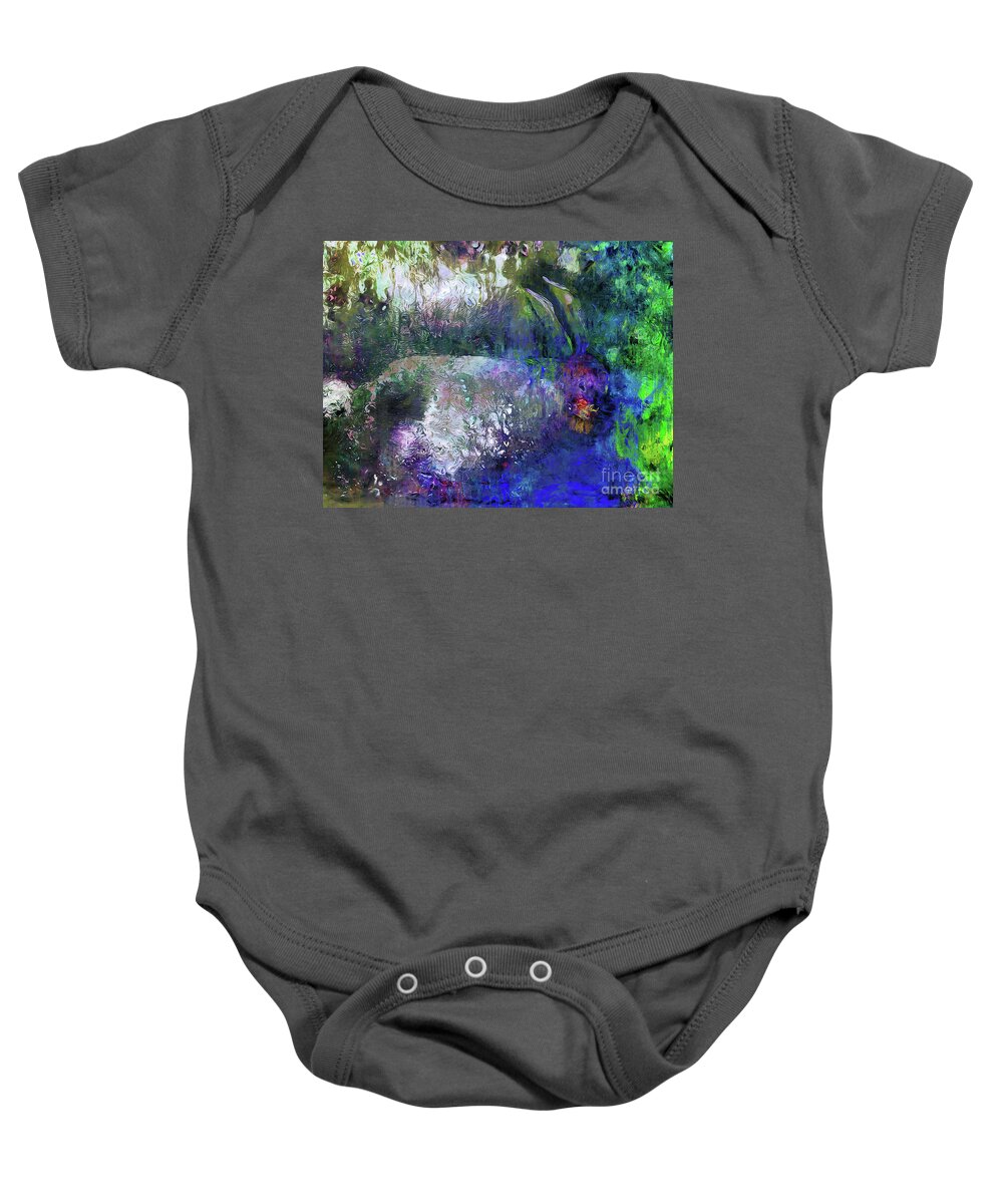 Rabbit Baby Onesie featuring the photograph Rabbit Reflection by Claire Bull