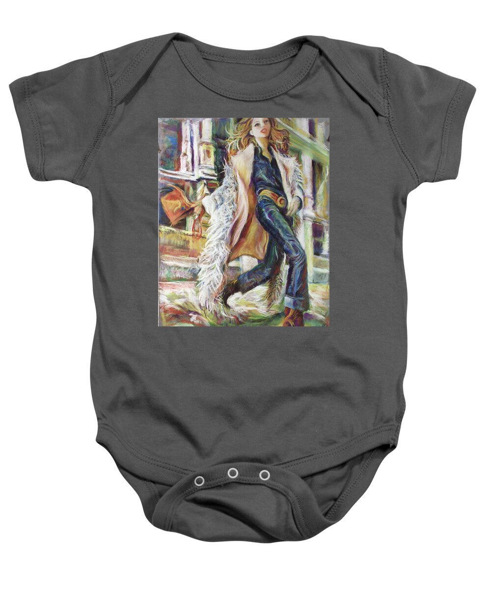 Pastel Baby Onesie featuring the photograph Rachel Kirby 2 by Jean-Marc Robert