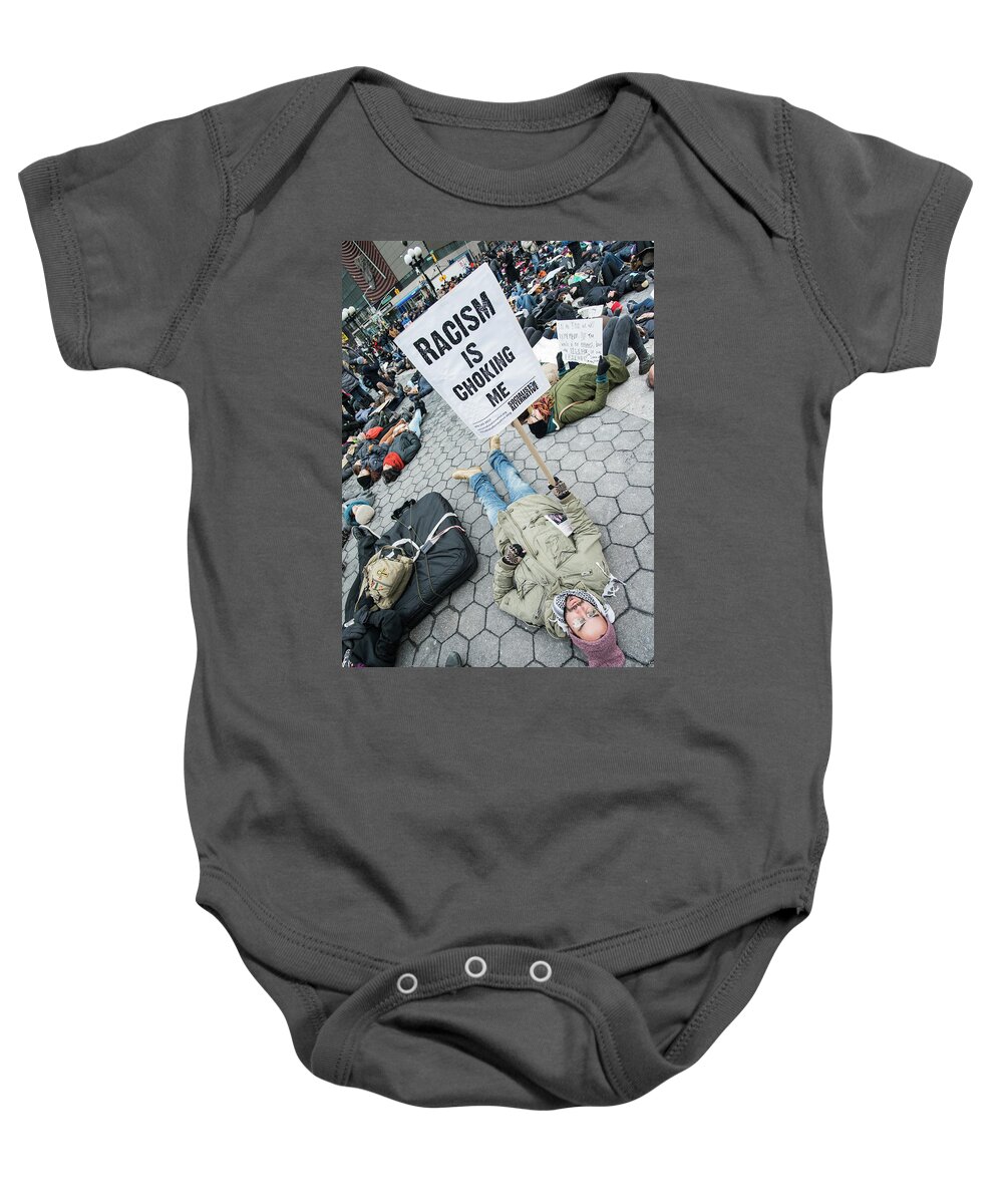 Black Lives Matter Baby Onesie featuring the photograph Racism is Choking Me by Theodore Jones