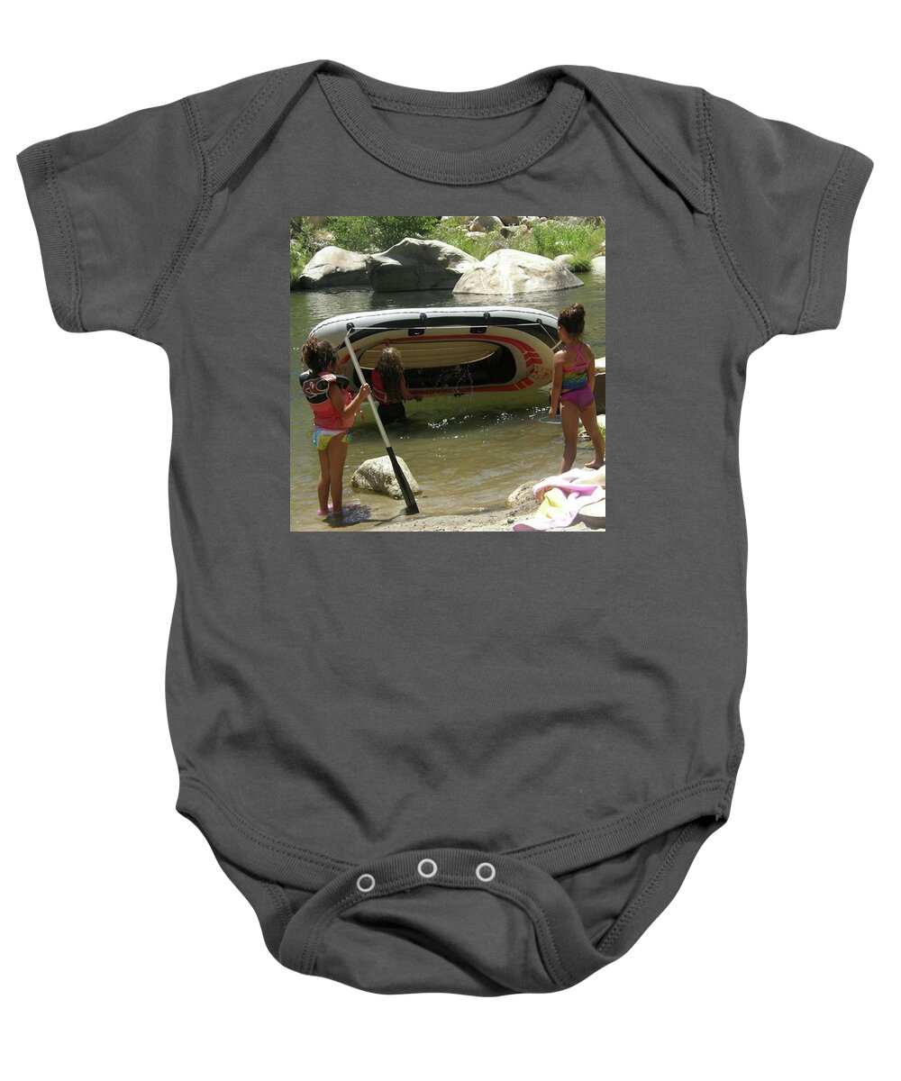 Keep The Kern Beautiful Baby Onesie featuring the photograph Rafting 101 by Leah McPhail