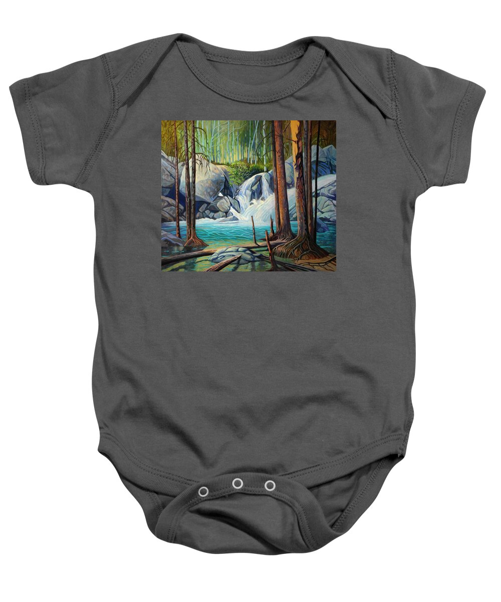 Popo Agie Baby Onesie featuring the painting Raging Solitude by Art West