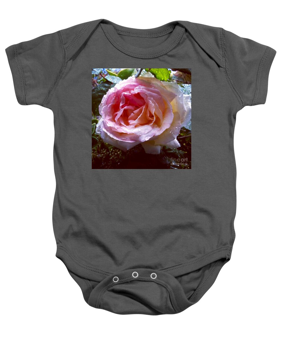 Rain Baby Onesie featuring the photograph Raindrops on Roses by Denise Railey
