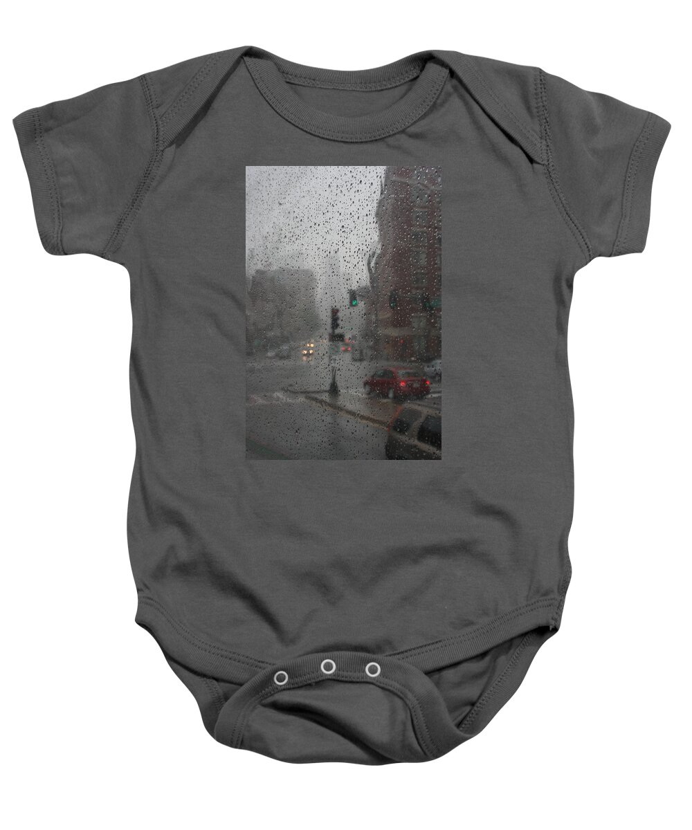 Cityscape Baby Onesie featuring the photograph Rainy Days in Boston by Julie Lueders 
