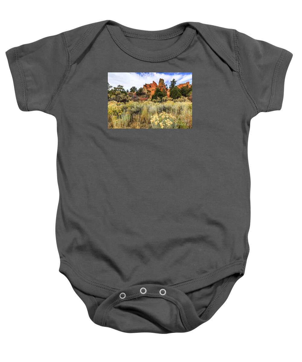 Red Canyon Baby Onesie featuring the photograph Red Canyon Area Utah by Ben Graham