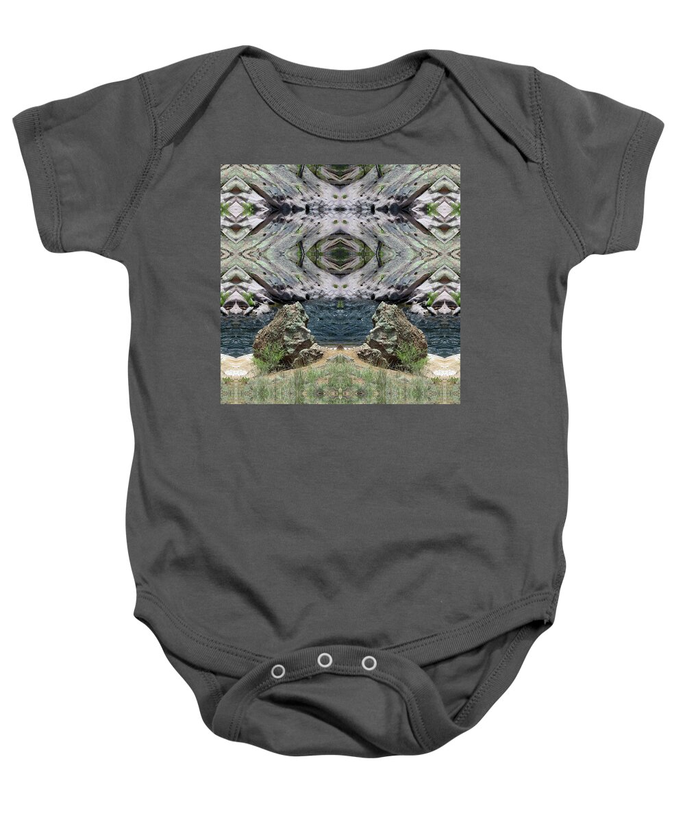 Surrealistic Baby Onesie featuring the digital art Reflections of Self Before Entering the Vortex by Julia L Wright