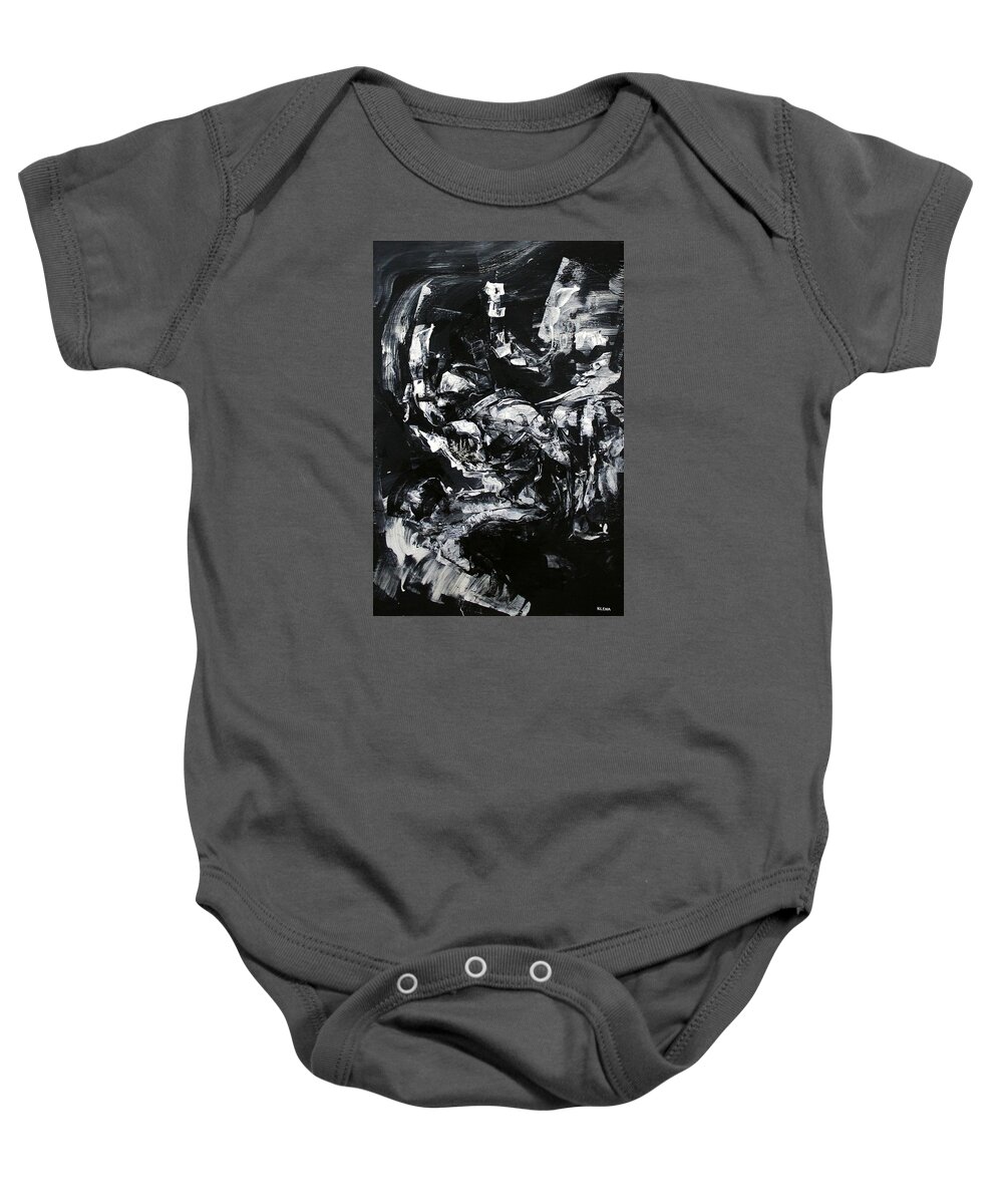 Reincarnation Baby Onesie featuring the painting Reincarnation is Our Punishment by Jeff Klena
