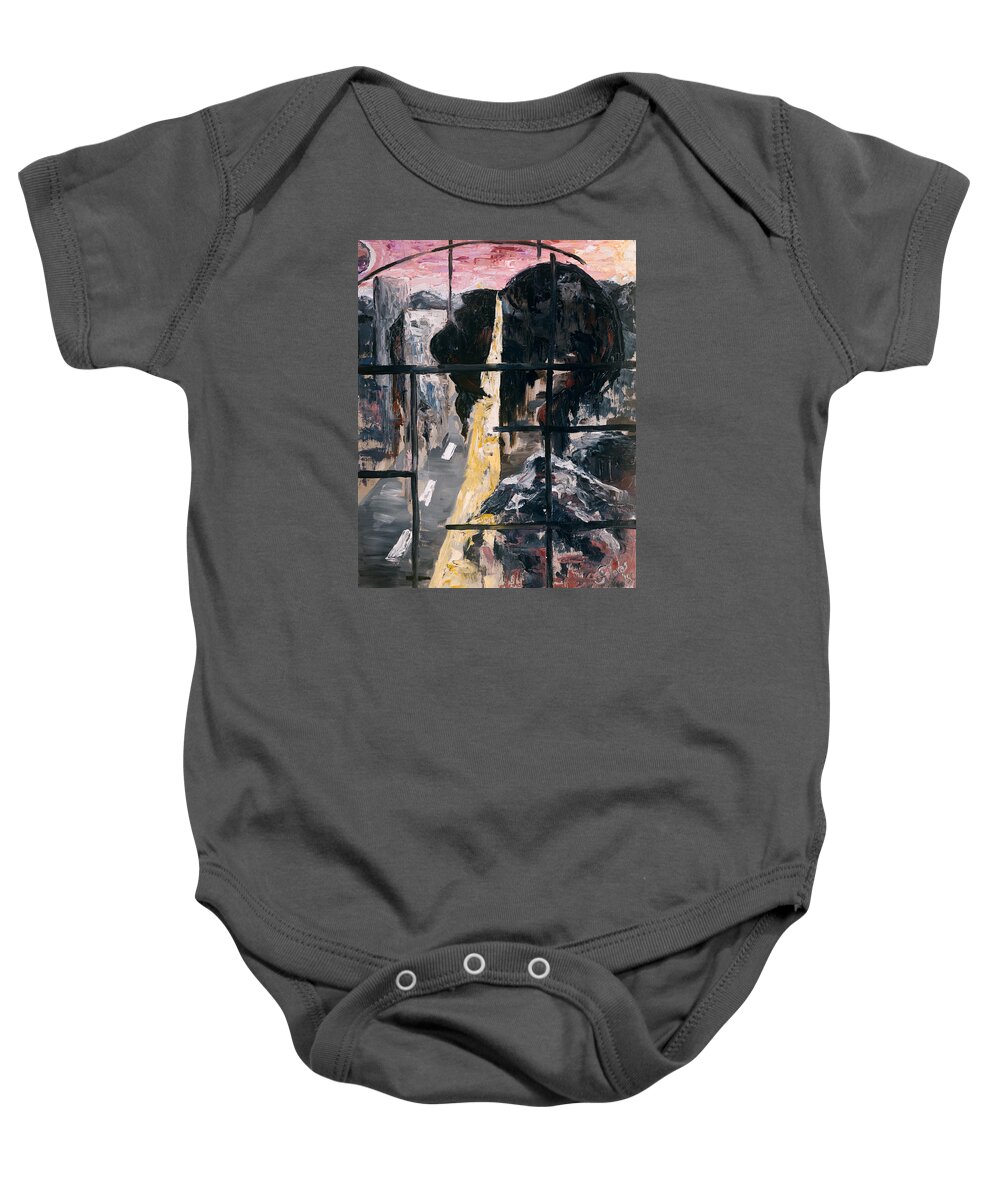 Abstract Baby Onesie featuring the painting Reinvention by Carlos Flores