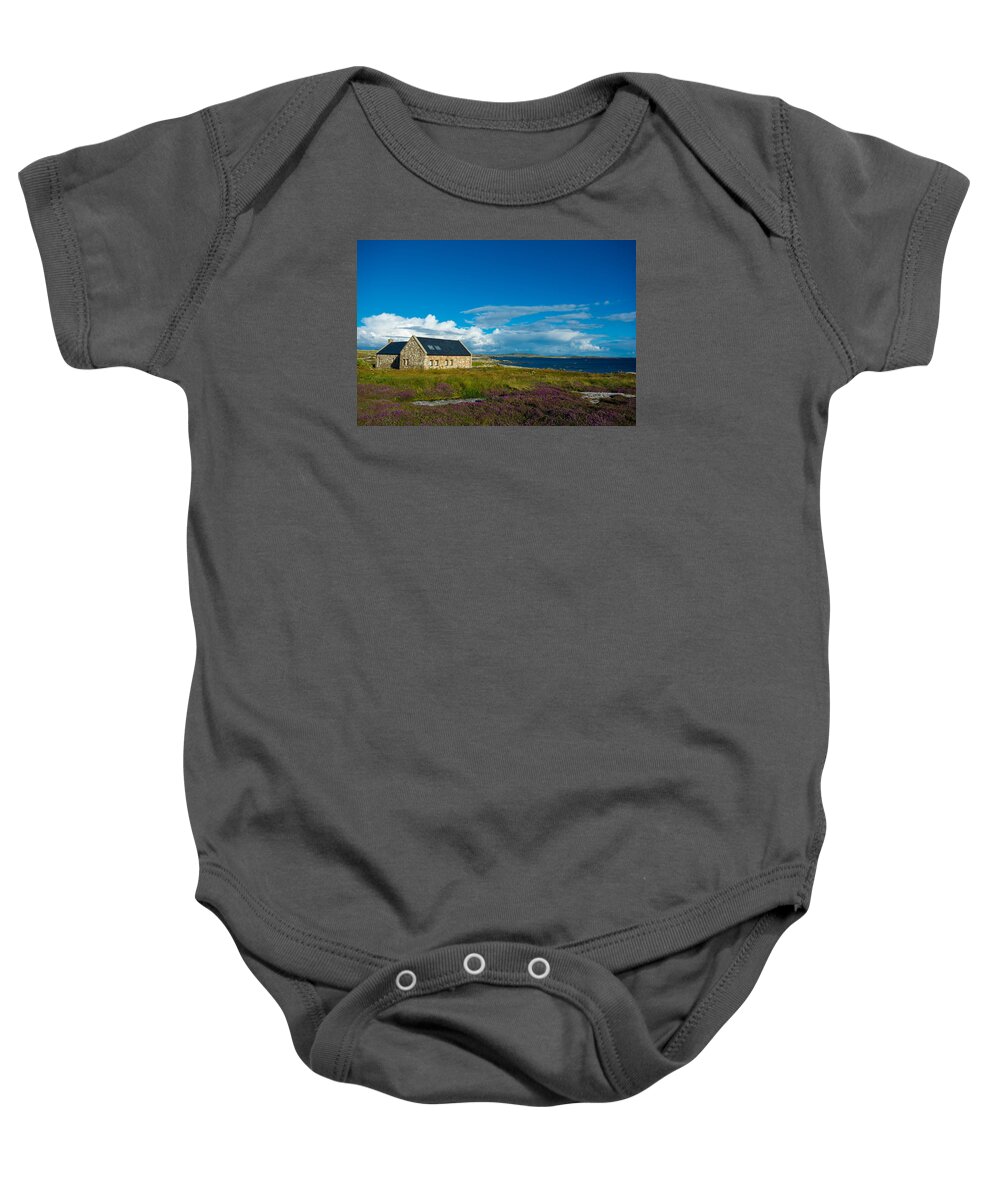 Ireland Baby Onesie featuring the photograph Remote House in Connemara in Ireland by Andreas Berthold
