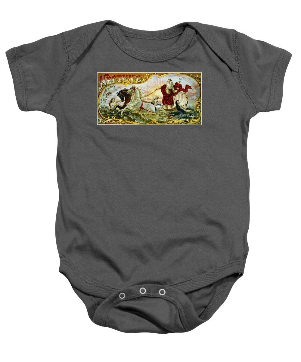 Retro Tobacco Label 1866 Baby Onesie featuring the photograph Retro Tobacco Label 1866 by Padre Art