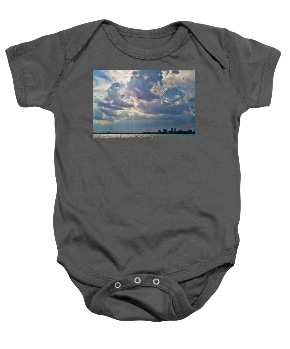 Florida Baby Onesie featuring the photograph Riding in the storm by Camille Lopez