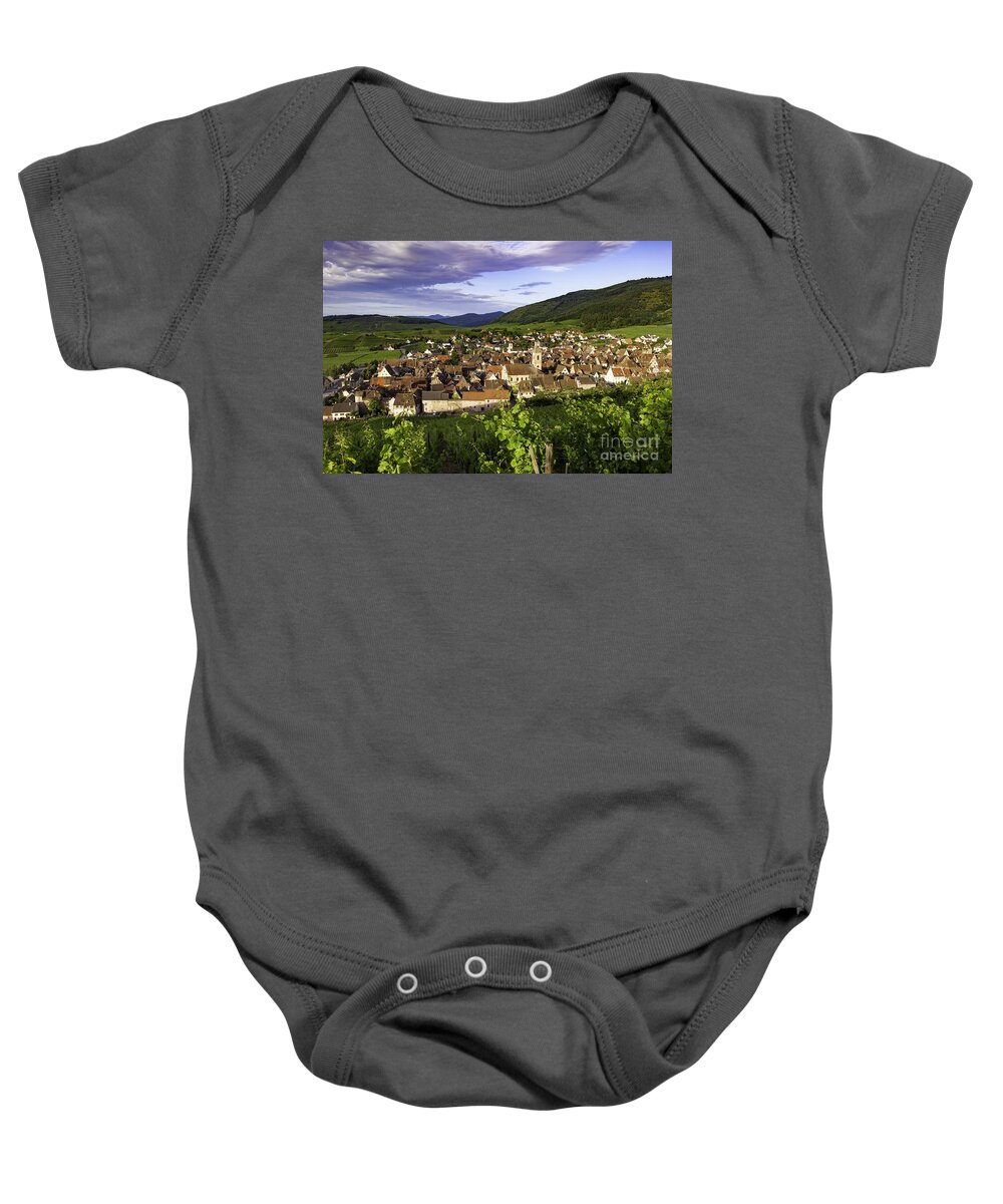 Alsace Baby Onesie featuring the photograph Riquewihr Morning by Brian Jannsen
