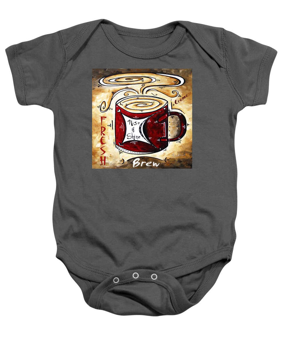 Original Baby Onesie featuring the painting Rise and Shine Original Painting MADART by Megan Aroon