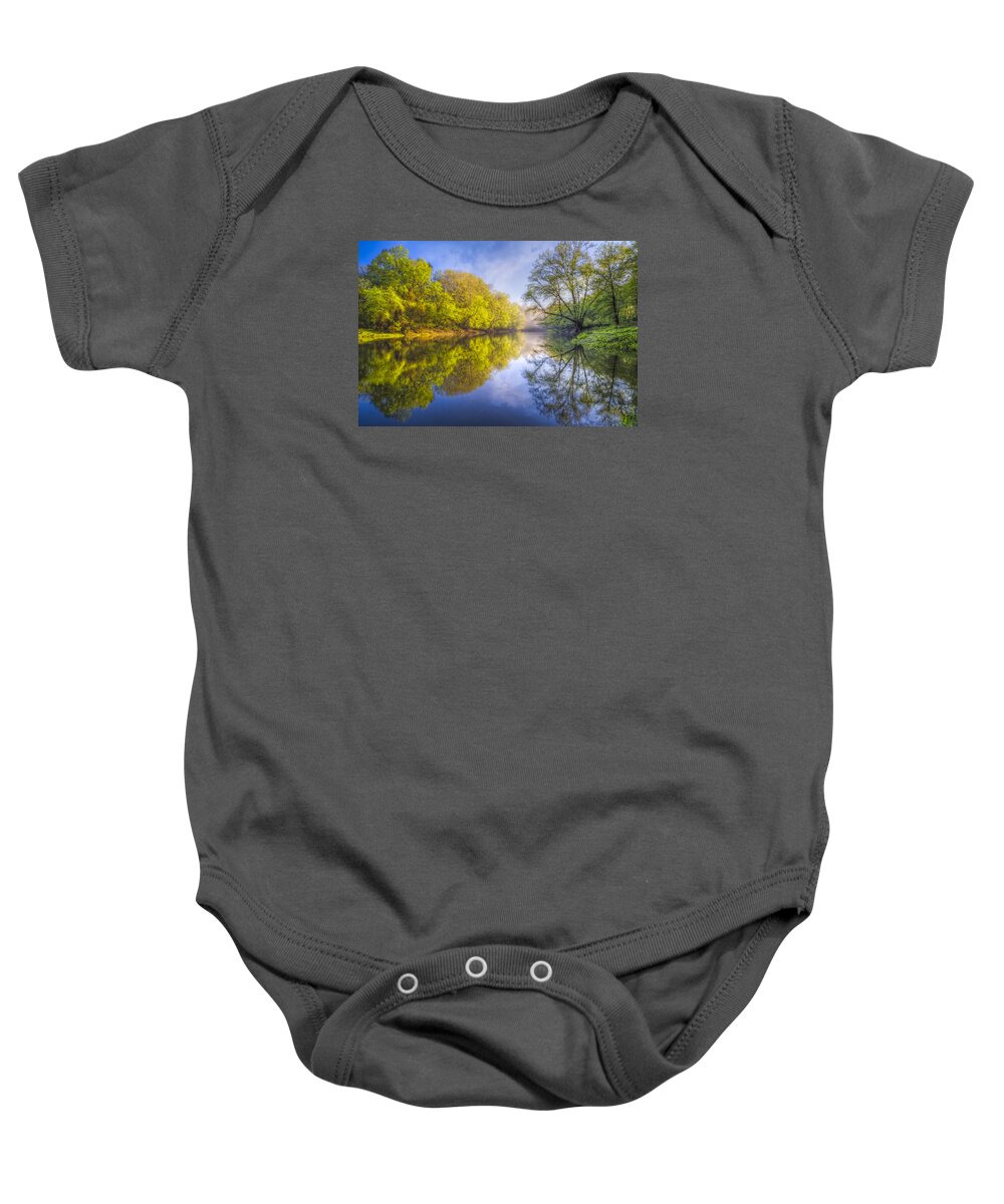 Appalachia Baby Onesie featuring the photograph River Beauty by Debra and Dave Vanderlaan