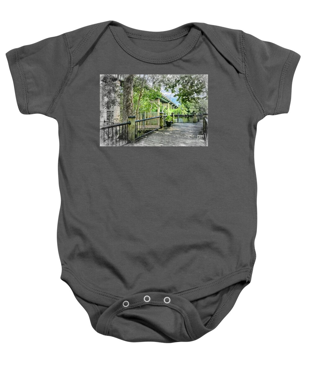 River Walk Baby Onesie featuring the digital art River Walk - Mixed Media by David Smith