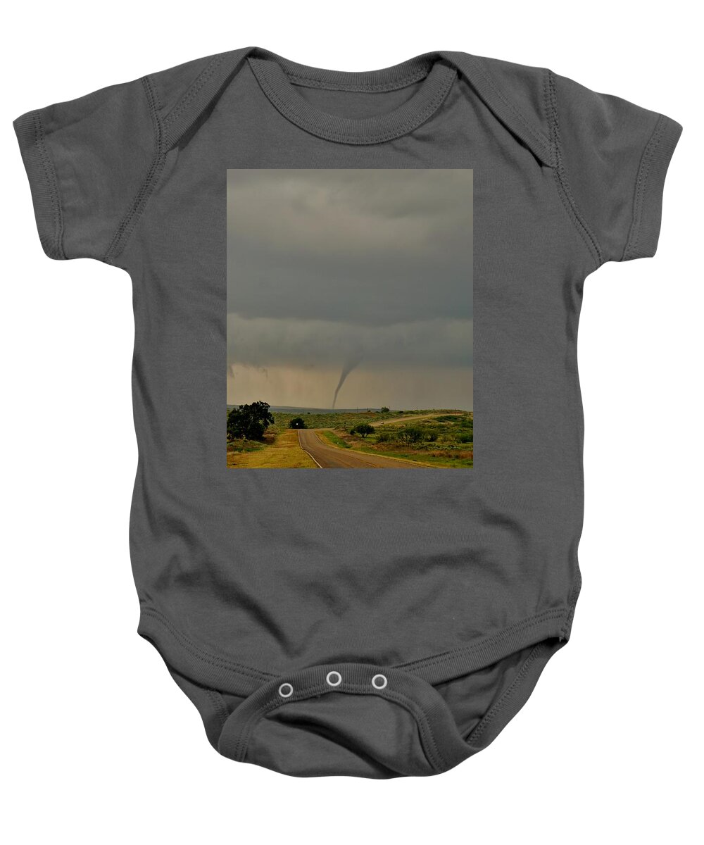 Tornado Baby Onesie featuring the photograph Road To The Twister by Ed Sweeney